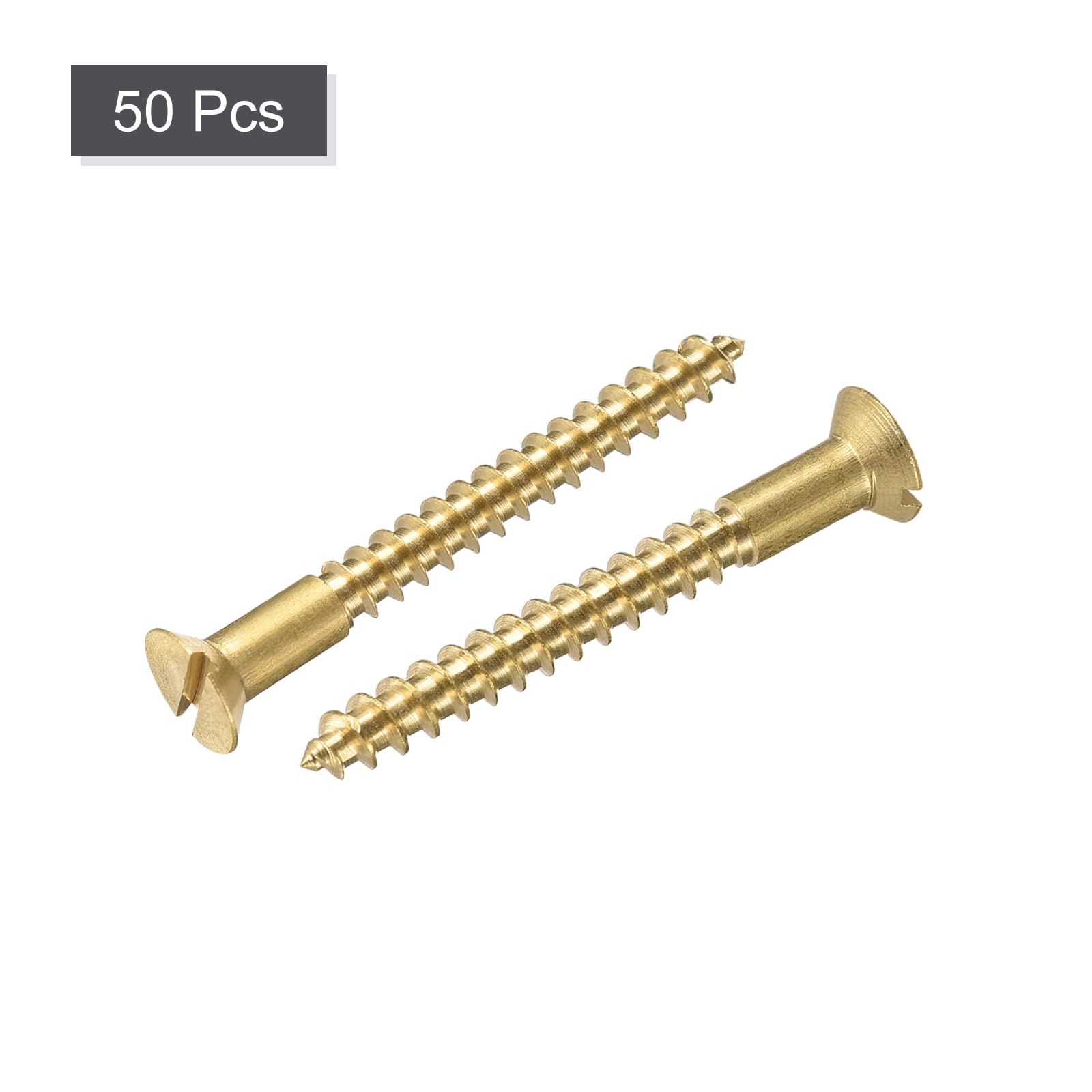 50 Viti Per Legno M3.5 X 35mm - Testa Piana Ottone, Autofilettanti, Per Falegnameria E Edilizia - Foto 7