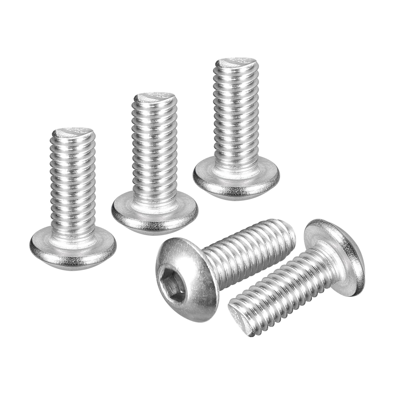 DTGN M4-0.7x10mm Button Head Socket Cap Screws - 50Pack - Good for Road Bicycle, Mountain Bike, Auto, Motorcycle - 304 Stainless Steel Whitewashed - Hex Socket Drive Fasteners โ image 1