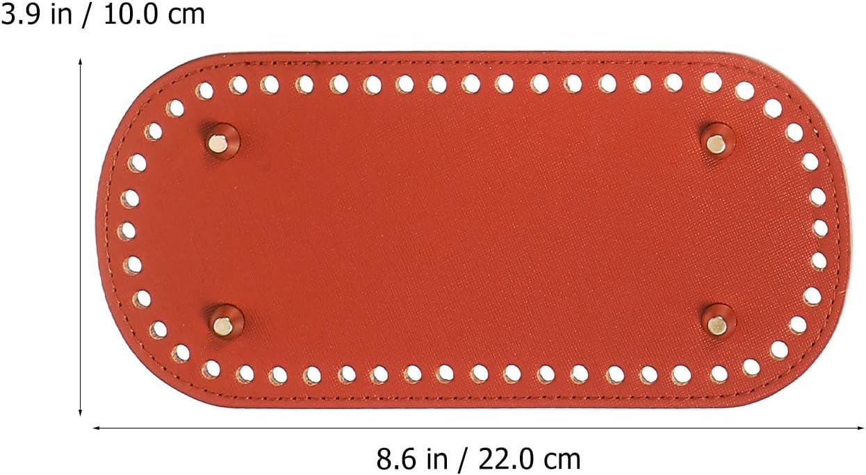 NUOBESTY Pu Leather Bag Bottom Base with Holes and Nails Oval Purse Cushion Pad for Crochet Handbag Making Durable Bag Shaper Pad for DIY Tote Bags 8.66X3.93 Inches