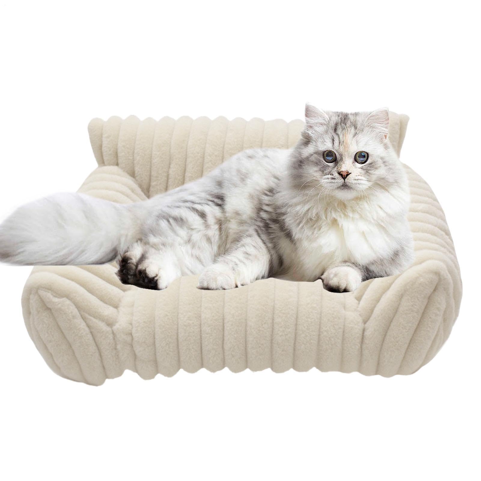 Sofá Cama De Felpa Para Mascotas: Sofá Acolchado Suave Para Gatos, Muebles De Descanso Para Animales Resistentes A Las Mordeduras, Para Dormir Cómodo Y Antideslizante | Para Dormitorio, Sala De E
