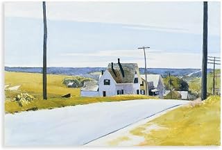 High Road Hopper Edward Modern Art Impressionism Poster Print for Teen Boys Room Wall Art Canvas Painting Print 12x18inch(30x45cm)