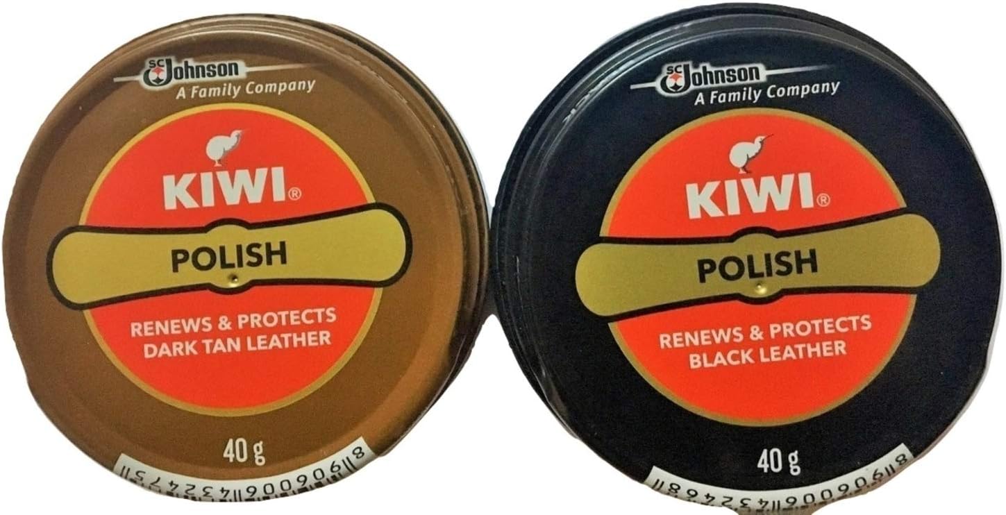 Shoe Polish Paste Black and dark tan [Pack Of 2 (one each)]