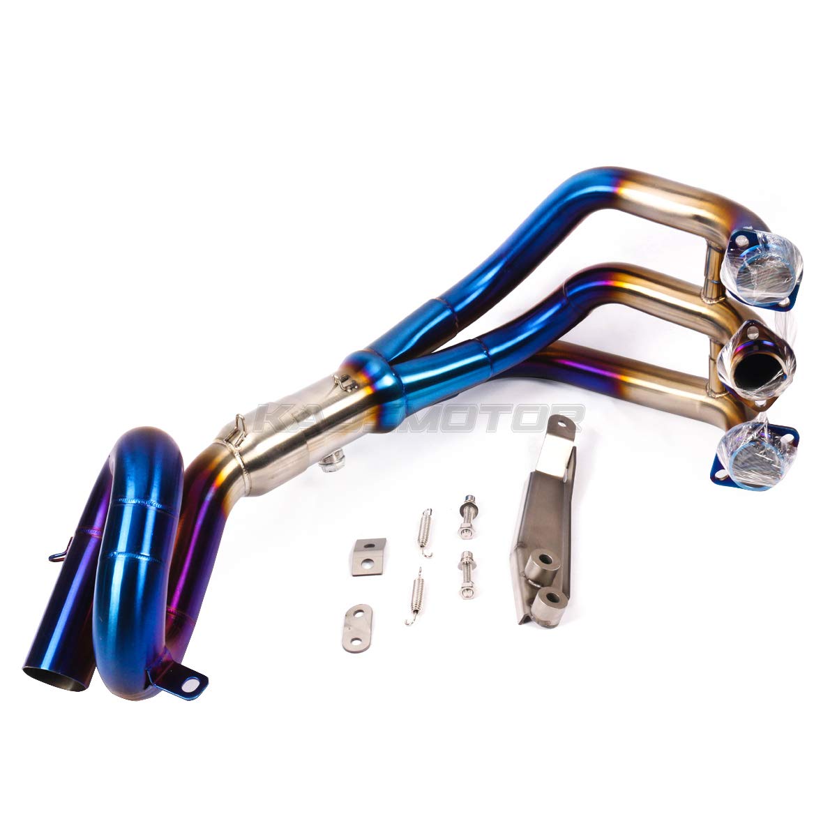 Photo 1 of KAJIMOTOR Stainless Steel Motorcycle Mounting Accessories Exhaust Front Pipe Header 51mm For Kawasaki MT-09/FZ-09 2014-2017