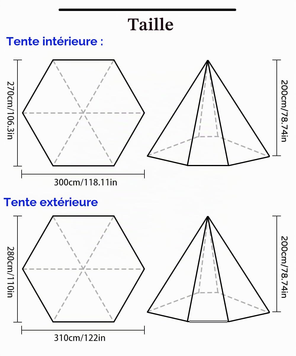 Indiana Tente de Camping 4 Personnes Imperméabilisant Tipi Ultralight Trekking Familiale Tente