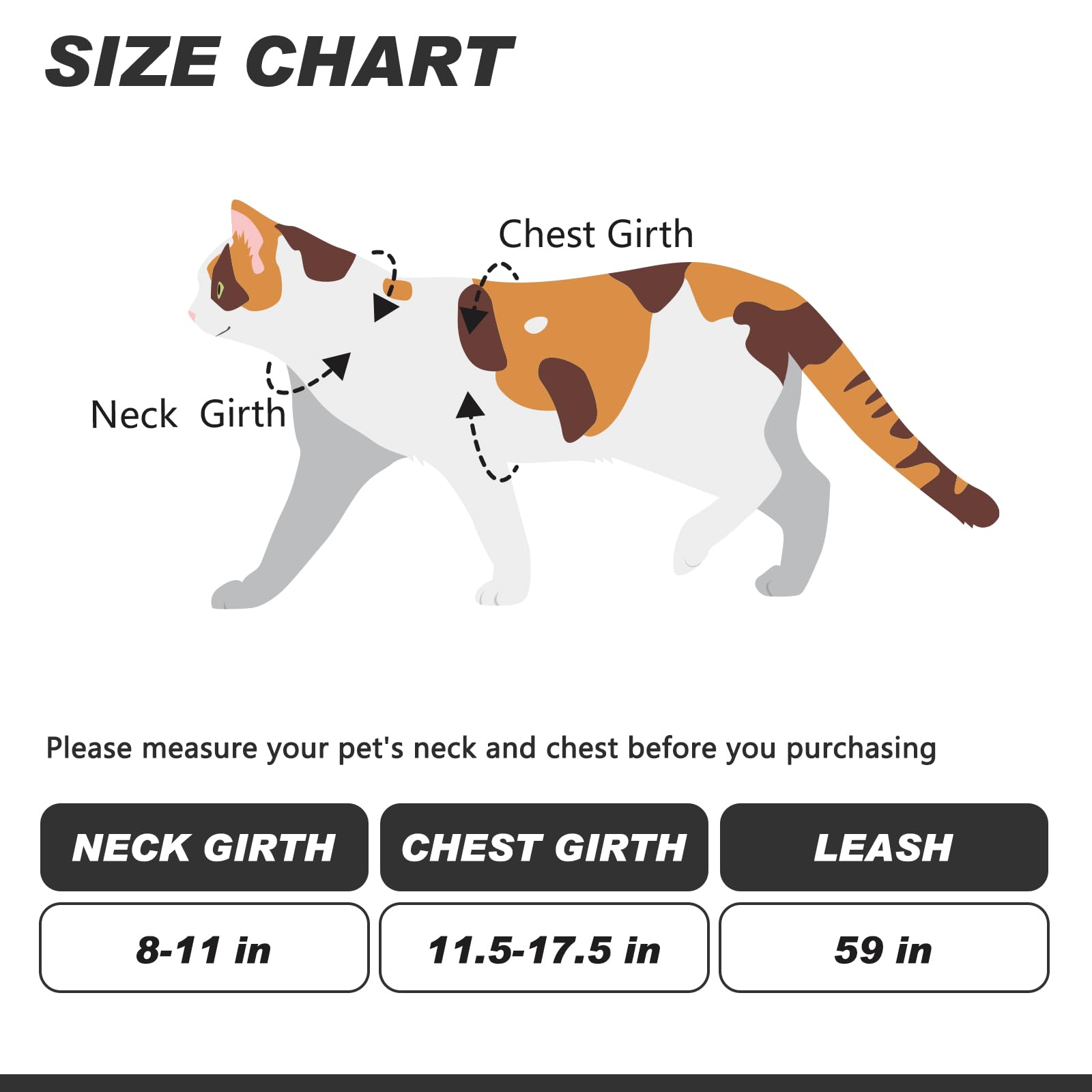 VKPETFR Cat Harness and Leash Set for Walking, Escape Proof, Adjustable With Airtag Holder for Small Large Cats - Image 2