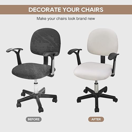 Miniatura 8 de NeColorLife Funda de terciopelo para silla de oficina, funda elástica para silla de escritorio, funda gruesa para silla de computadora, funda