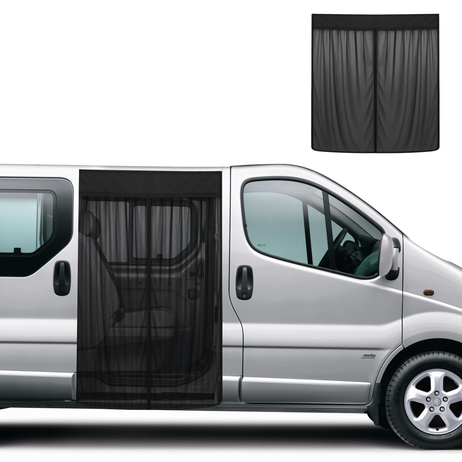 Zanzariera Auto Sostituzione per Opel Vivaro 2019-2025, Zanzariera Porta Laterale dell'auto, Rete per Insetti Magnetica a Strato Singolo per Campeggio