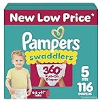Pampers Diapers - Swaddlers 360 - Size 5, 116 Count, up to 100% Leakproof Comfy Dry Fit, Designed for Easy Changes, Pull On Baby Diaper (Packaging May Vary)
