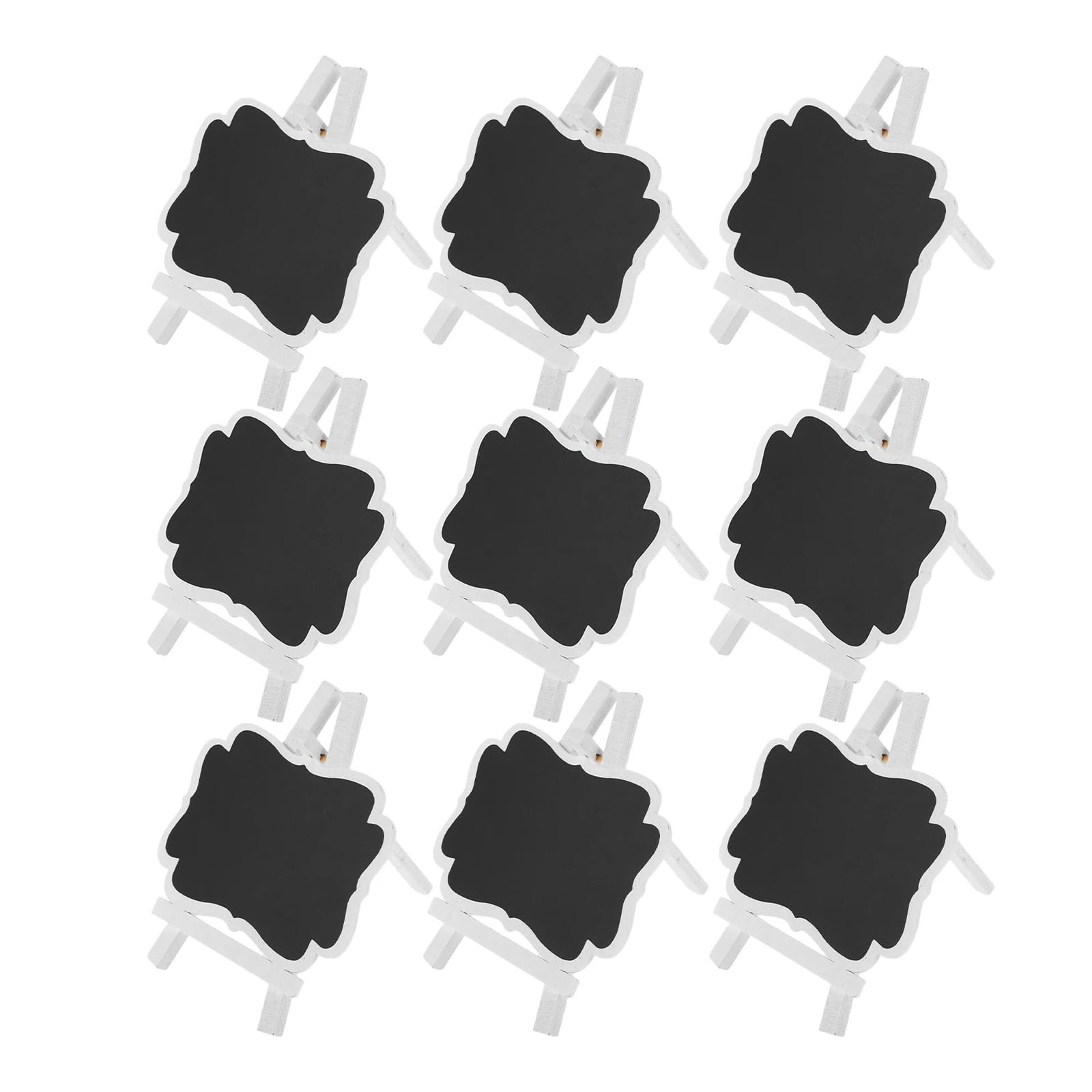 Pizarra PequeñA Mini pizarra de Material de madera, marco blanco, decoraciones for fiestas, manualidades for niños, regalo, carteles de pizarra, marcadores de mesa, 10 Uds.(Black white)