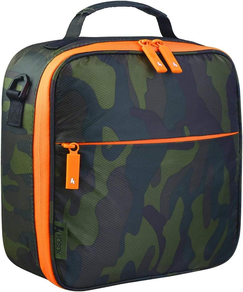 2019 New Oxford Square Unisex Lunch Tote Waterproof Zip Thermal Insulated Lunch Bag Picnic Cooler Bag with Shoulder Strap (New Camo)