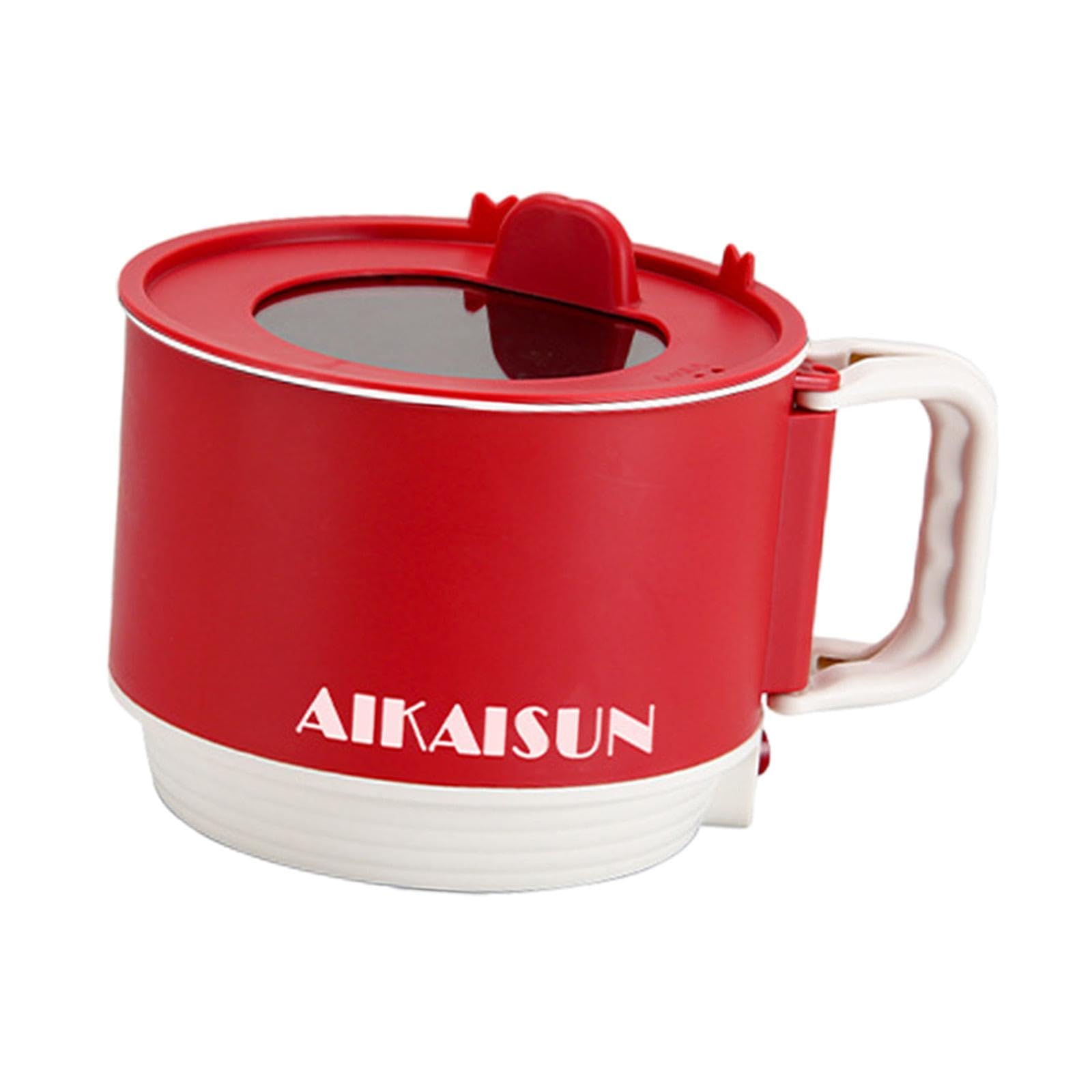 Mini Hot Pot 1.5L Portable Ramen Cooker for Pasta Egg Oatmeal Red White | Home & Garden-picture-23