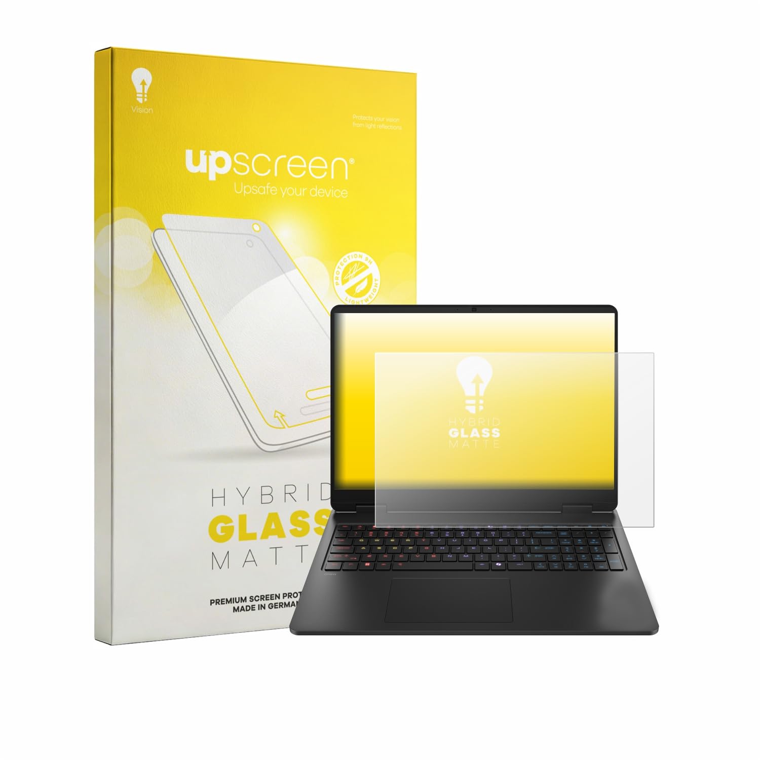 upscreen Pellicola Vetro per HP HyperX Omen 16 | , Opaca Protezione Schermo Made in Germany, Anti-Riflesso 9H Durezza Hybrid Glass Antigraffio