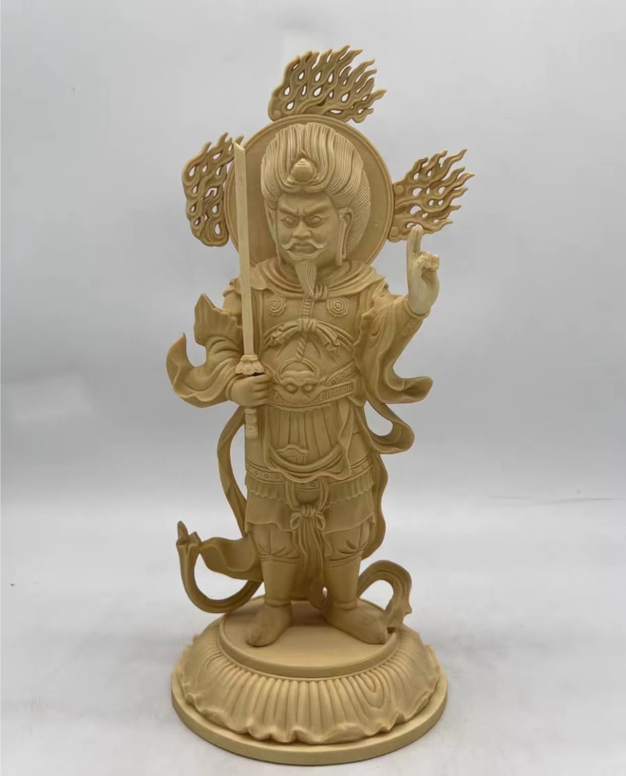 木彫り 僧侶　木製　仏像 Amazon｜仏像 羅刹天 立像 十二天 桧木 木彫仏像 木彫り 木製 総