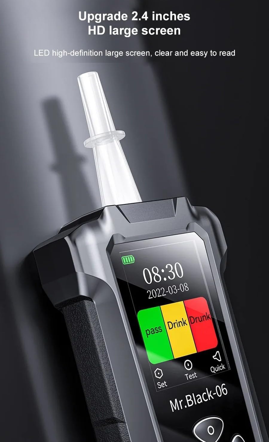 Accurate Breath Alcohol Tester & Breathalyzer for Personal & Professional Use Reliable Alcohol Testing Device with Quick Results