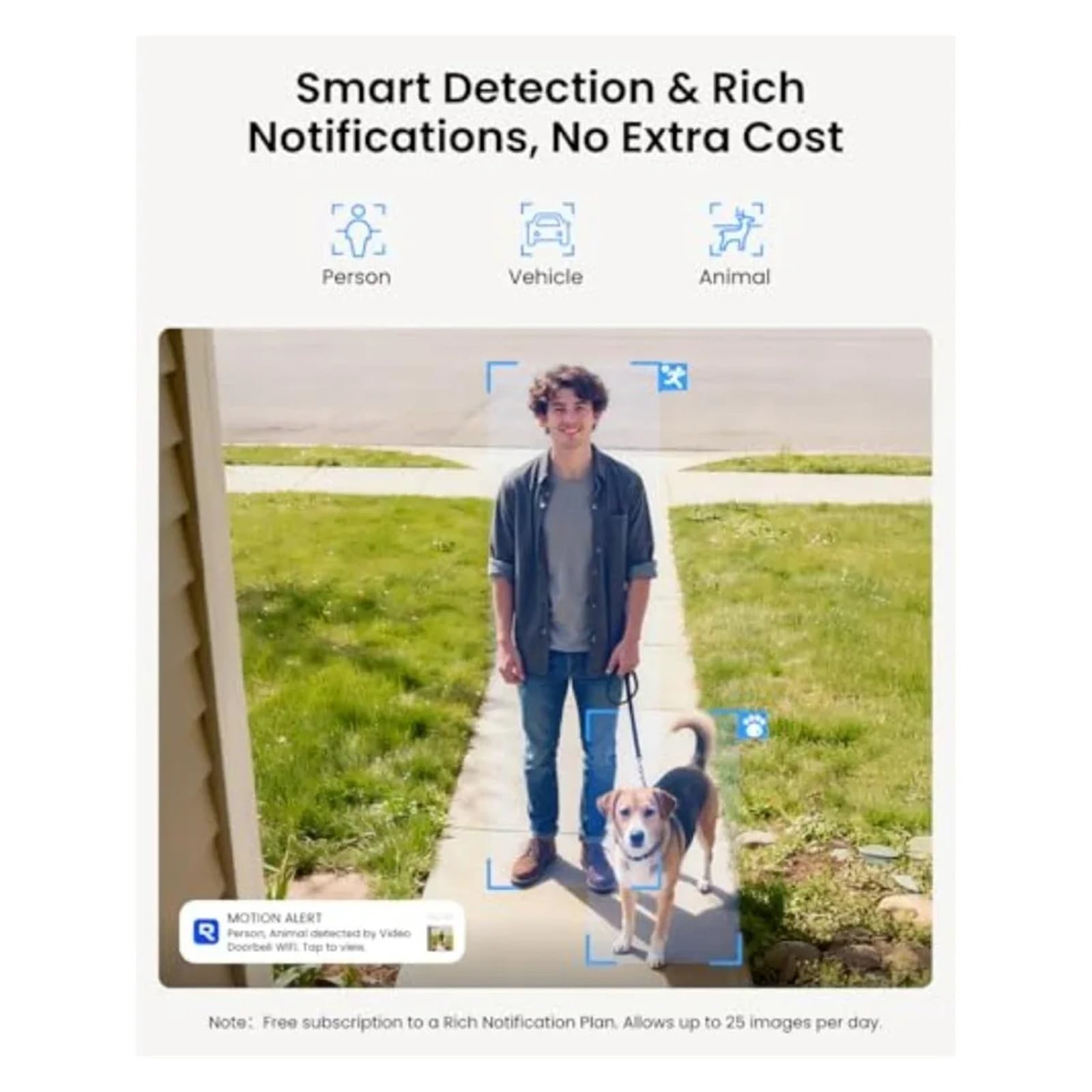 Caméra WiFi for Sonnette vidéo - Filaire 2K extérieur, WiFi 5G et 2,4 G(White)