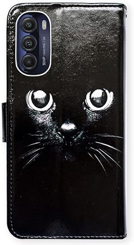 Miniatura 7 de Bcov Funda para Moto G Stylus 5G 2022 (no compatible con G Stylus 5G 2021), funda de cuero estilo gato negro con tapa para Motorola Moto G Stylus 5G