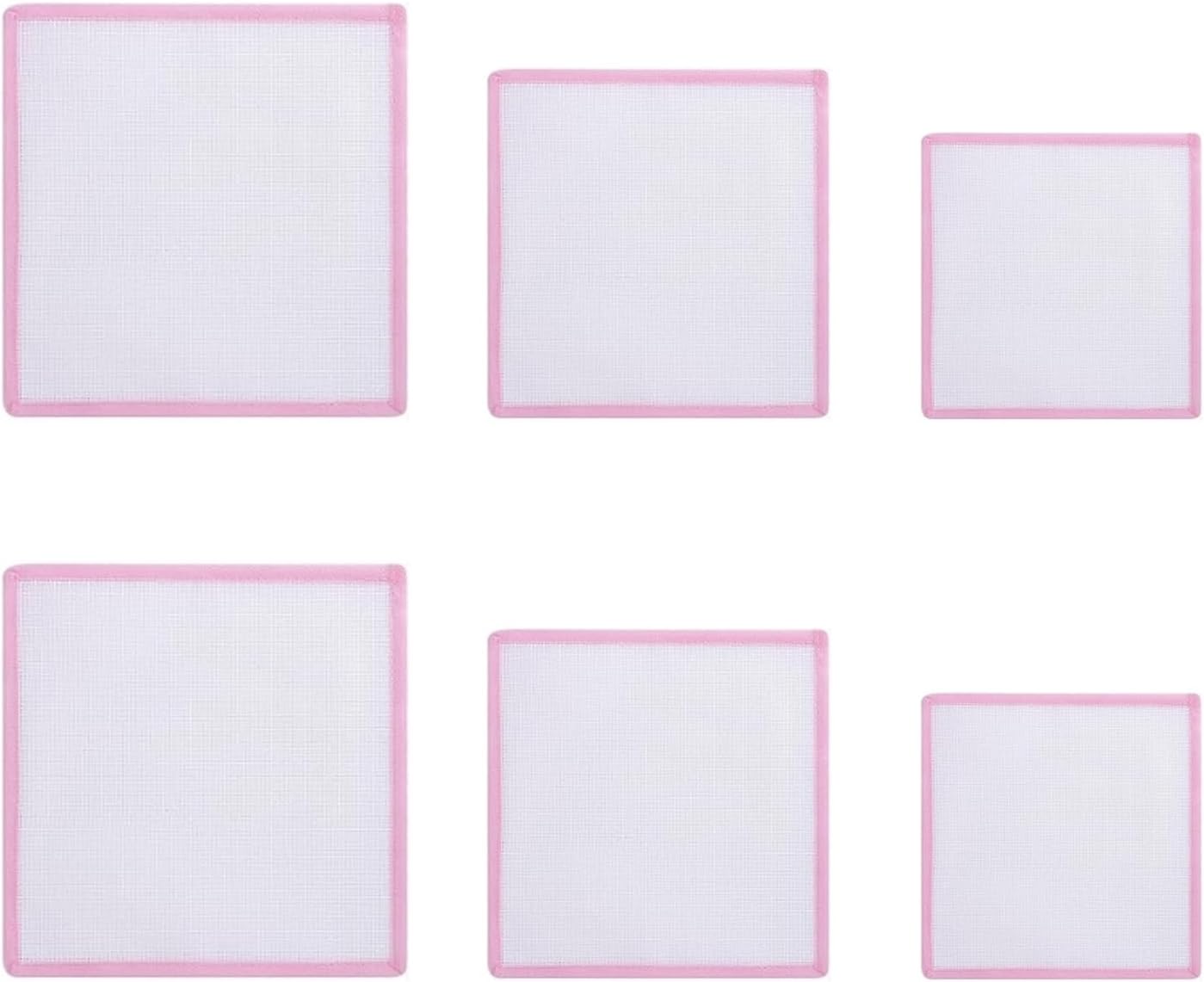 YDPLFDT 6 Pcs 18 Mesh Pink Needlepoint Canvas with Bound Edges