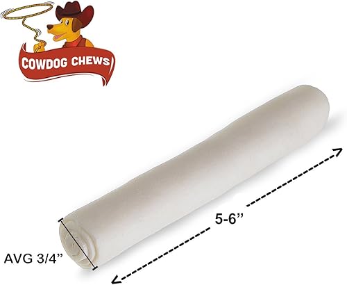 Miniatura 2 de Cowdog Chews Rollo de piel cruda de 5 a 6 pulgadas Golosina para masticar perros, 100% natural de origen natural de ganado alimentado con pasto