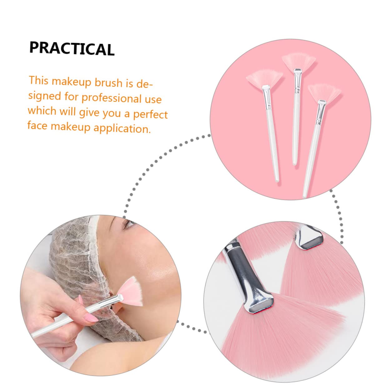 FOYTOKI 4sets Long Handle Facial Brush Set for Makeup Powder Blush Foundation Fluffy Nylon Hair Makeup Kit 4pcs*4