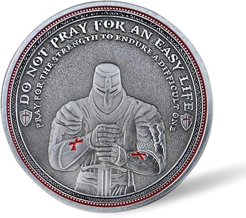 Miniatura 2 de The Knight Templar Challenge Coin Cruz Roja Colección de Monedas Religiosas Regalo