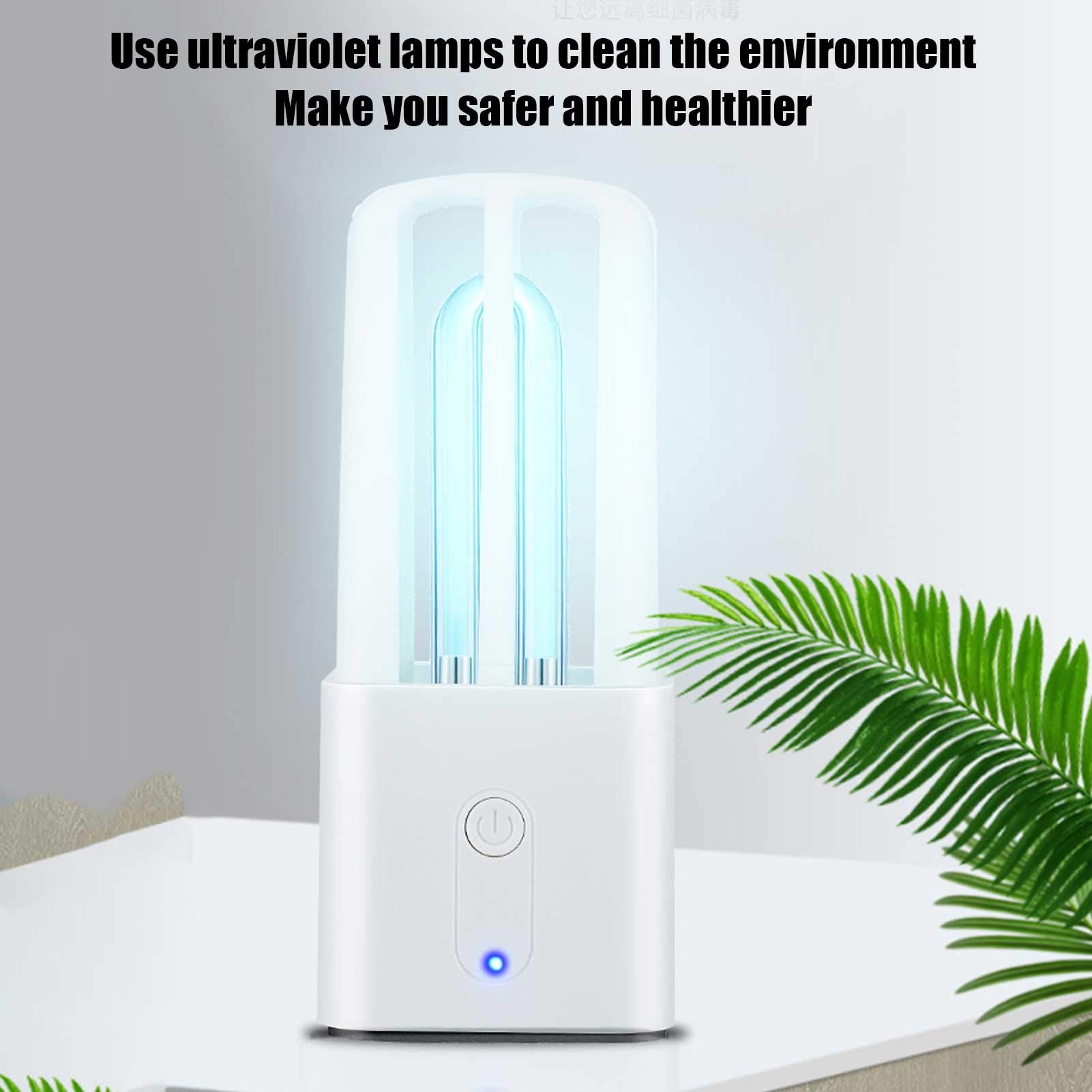 HURRISE Lampe désinfectante, lampe désinfectante, nettoyage rechargeable UVC USB pour ampoules pour hôtel, voiture, hôpital pour animaux de compagnie