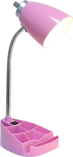 Miniatura 2 de Simple Designs LD1094-PNK - Lámpara de escritorio todo en uno de cuello de cisne de 18.5 pulgadas con soporte para iPad, soporte para libros y