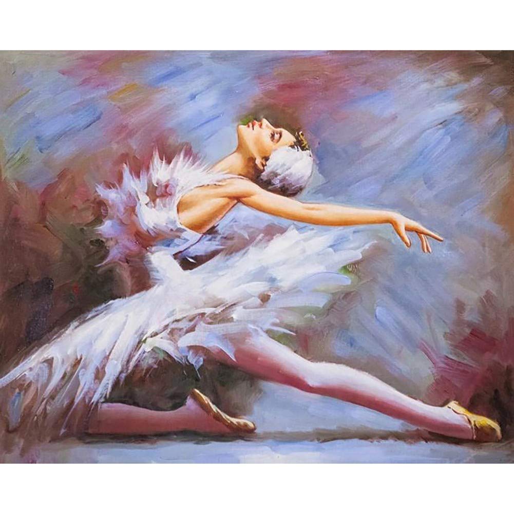 WOWDECOR 5D Diamond Painting Kits, Ballet Girl Dancer Full Drill DIY Diamond Art Cross Stitch Paint by Numbers