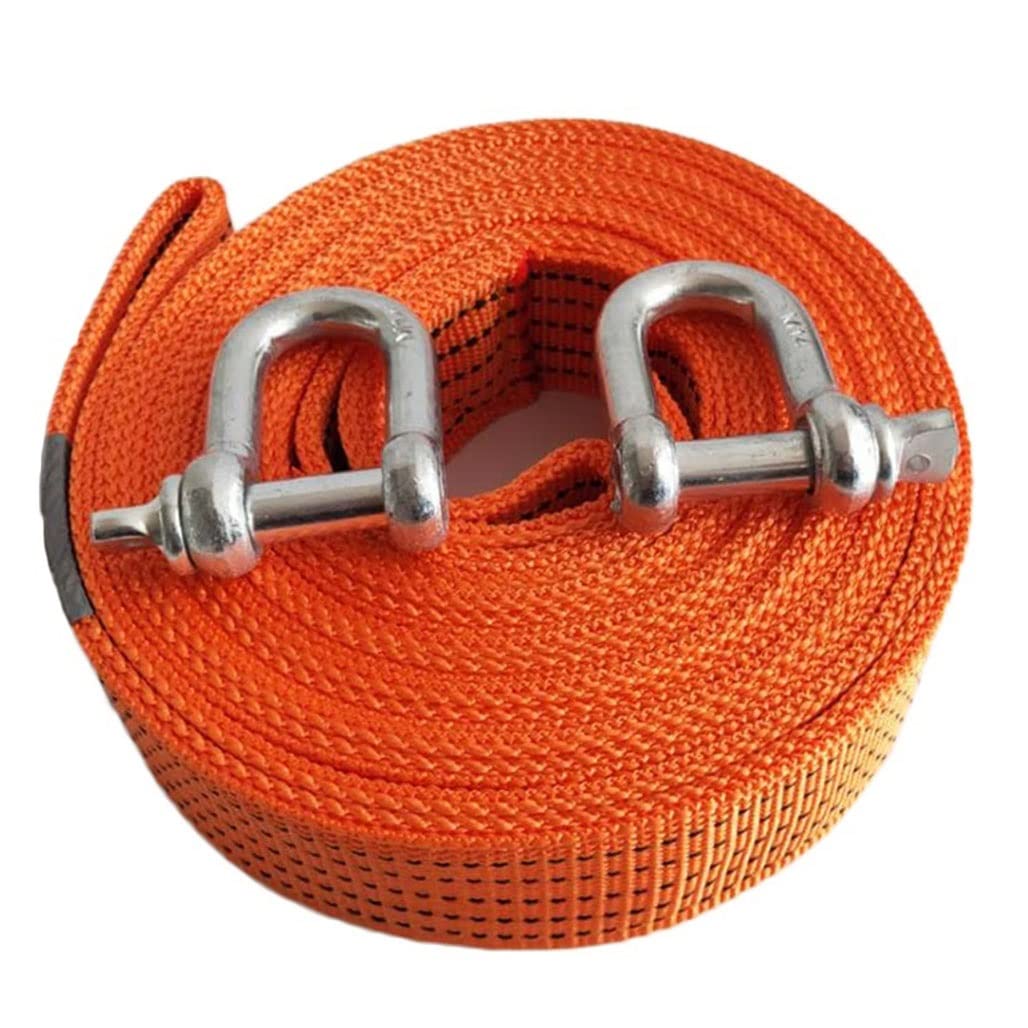 Abschleppseil pkw, Nylon Abschleppseil, mit Aufbewahrungstasche und Zwei Dicken U-Förmigen Haken, für Abschleppen und zur Rettung von Autos(Colour: Orange,Size: 5t 3m)(5t,5m)