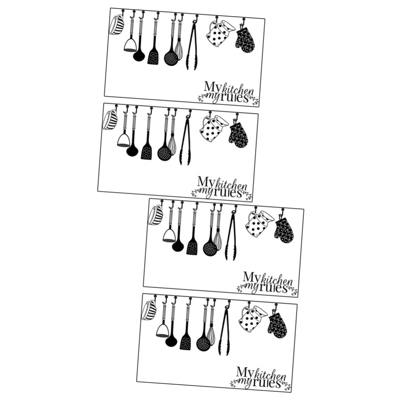 Décoration Murale Cuisine NUOBESTY Stickers en PVC Noir Lavable et Repositionnable Facilement