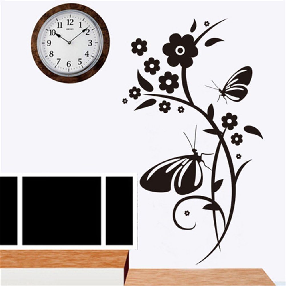 Black Simple Flower Removable Art Mural Vinyl Sticker Wall