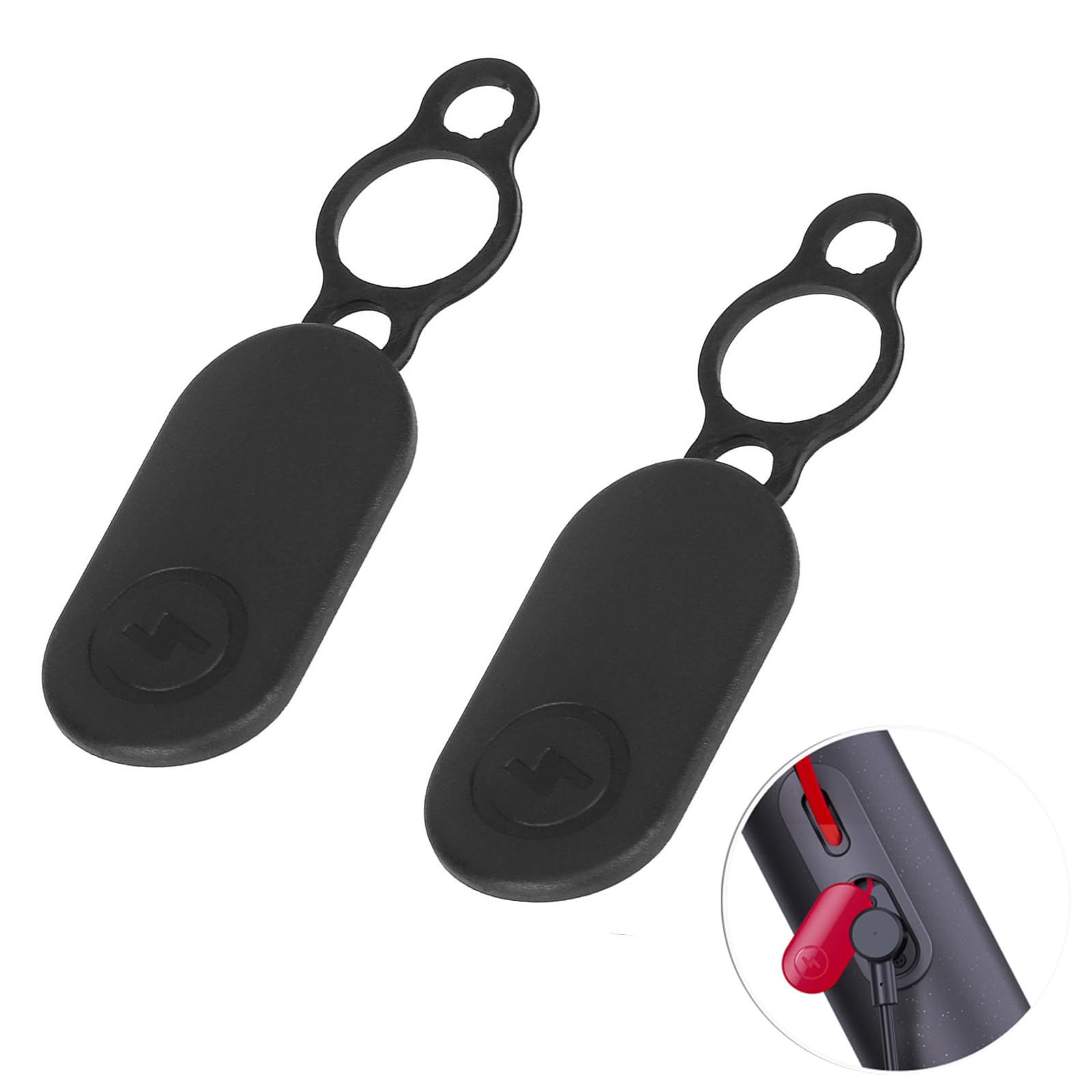 MotuTech 2PCS Waterproof Plug Covers for Charging Port for Xiaomi 4/4 Pro Electric Scooter Dust Proof Cover (Black)