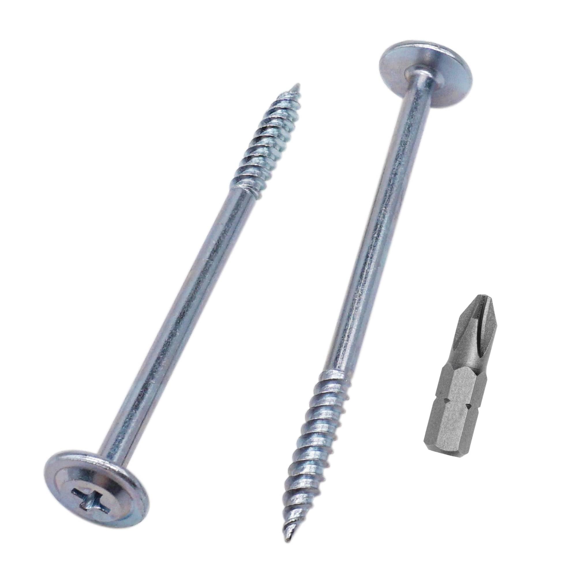 Skir'co (200 Pcs) Zinc Plated Steel Screws 4.2 X 65 Mm, Self Tapping Wood Screws, Metal Screw, Ph Modified Truss Head