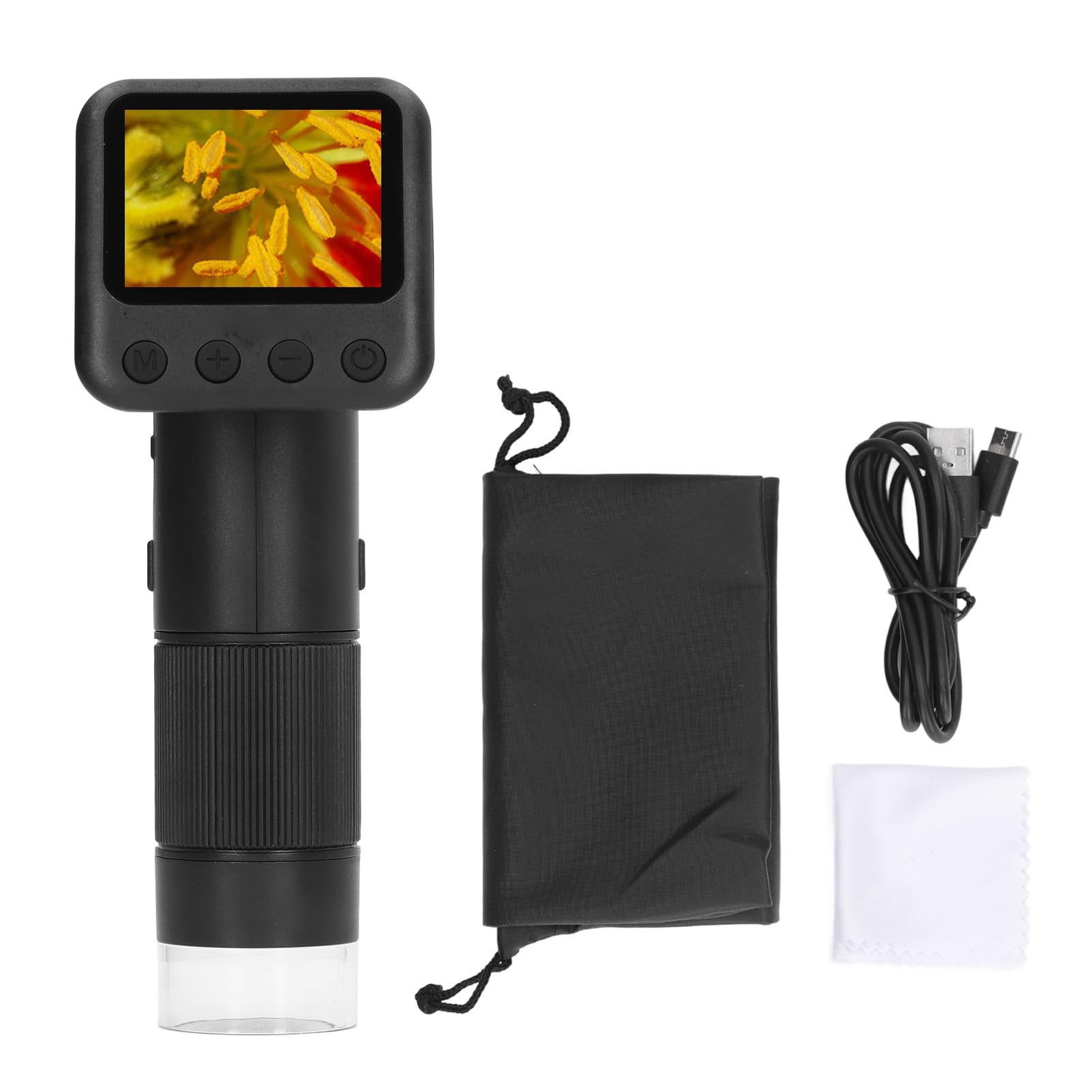 Microscopio Digital de Mano con Pantalla, Cámara de Microscopio Portátil de Bolsillo para PC ABS, 400X a 800X 720P, Batería de 700 MAh, para Trabajo Escolar, Estudiantes, Observación en el