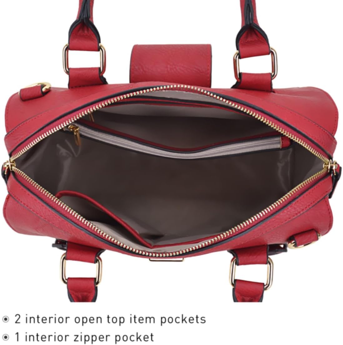 Dasein Women Barrel Handbags Fashion Satchel Bags Top Handle Shoulder Purses Vegan Leather Work Tote - Image 6