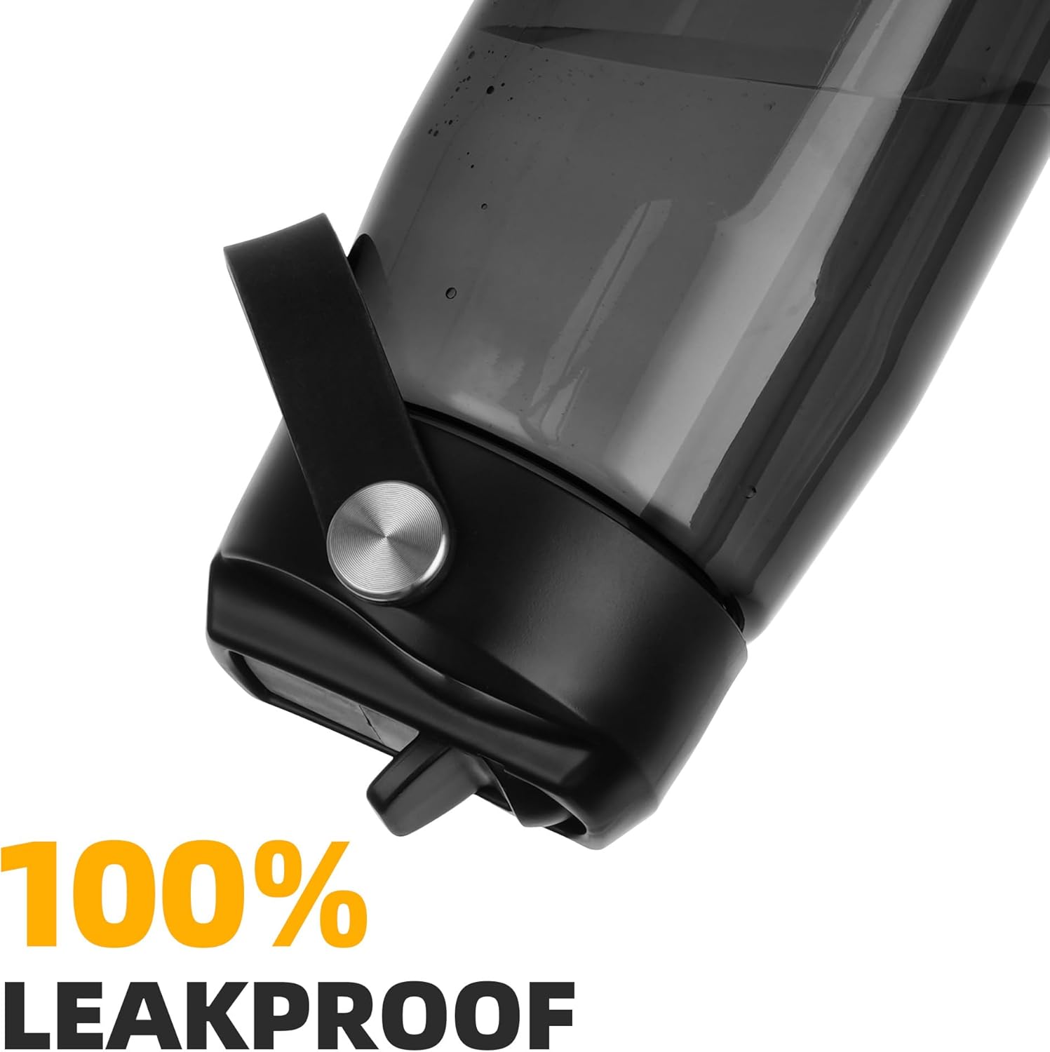 OLDLEY 32 oz Water Bottle with Straw, Leakproof Sports Water Bottle with Carry Strap, BPA-Free Large Water Bottles for Home,Travel, School, Outdoors, Gym, Tritan, Black - Image 4