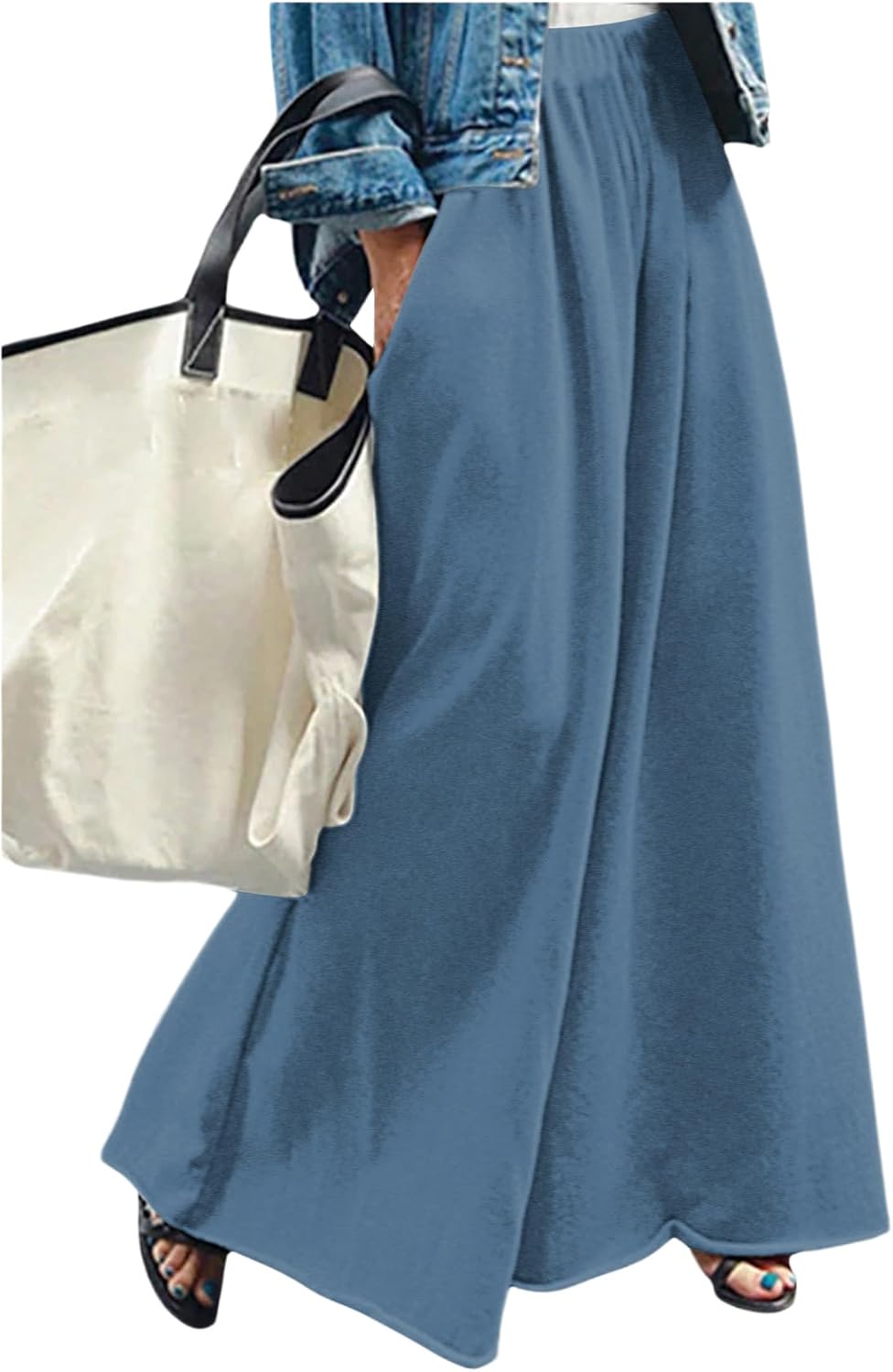 RoseSeek Women's Wide Leg Sweatpants High Elastic Waist Flowy Palazzo Pants Loose Baggy Pants Bottoms