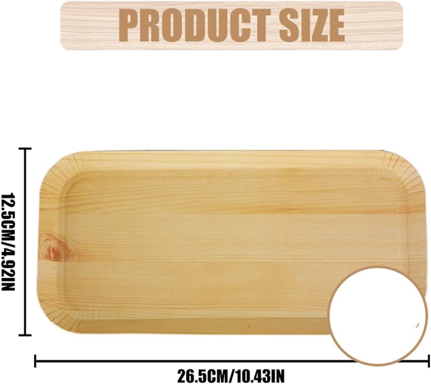 Disposable Paper Plates 40pcs Disposable Rectangle Wood Plates Paper Tray Tableware Desserts Bread Salad Dinner Party Table Accessorie Container(M-Plates)