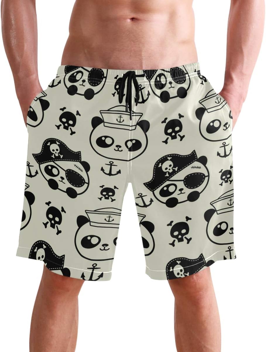 visesunny Men's Novelty Beach Shorts Quick Dry Swimwear Sports Running Swim Board Shorts