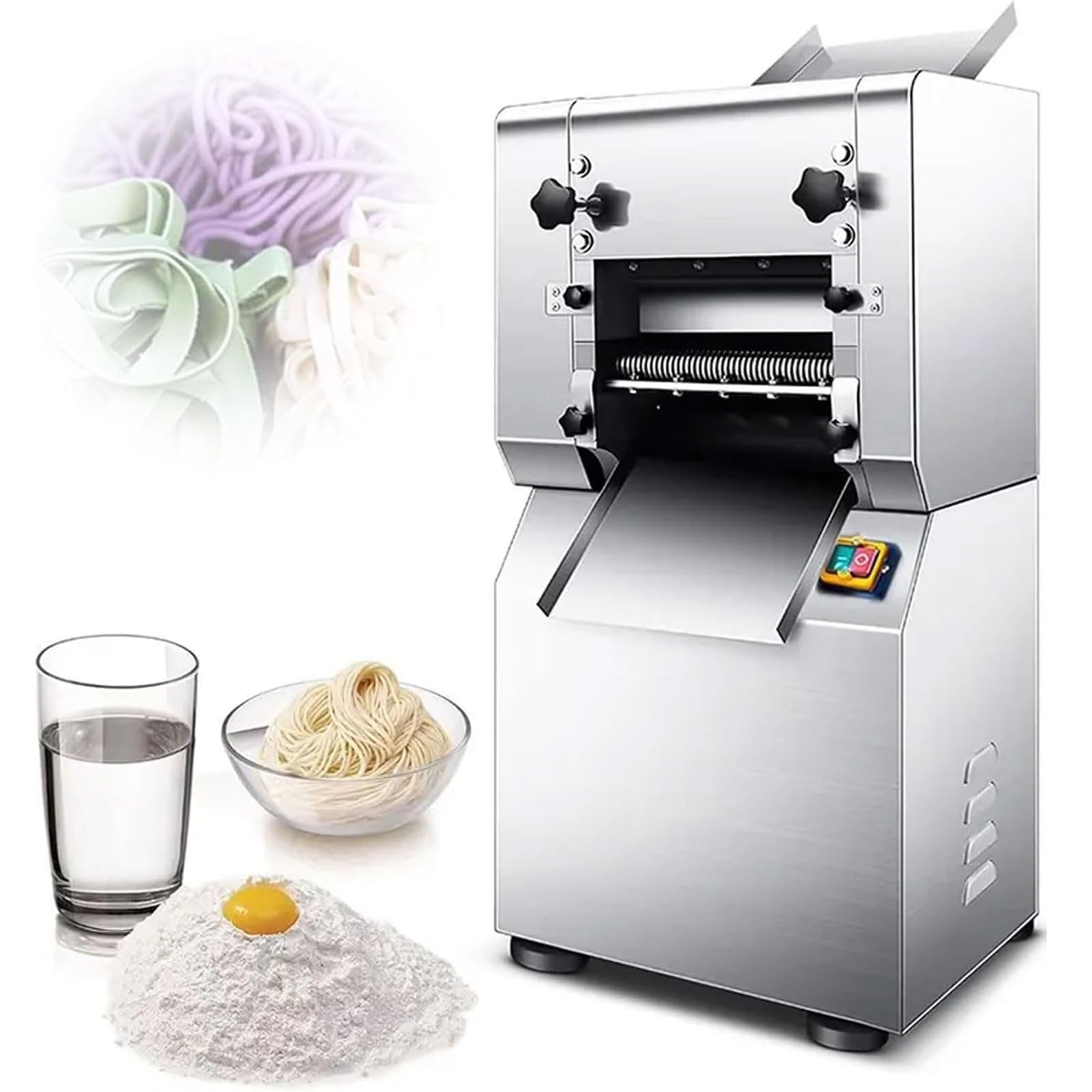 SBCGFY 2200W Electric Commercial Pasta Machine, Dough Roller Noodle Cutting Machine, Make 2Mm/3Mm Wide Noodles And 1-10Mm Thick Dough