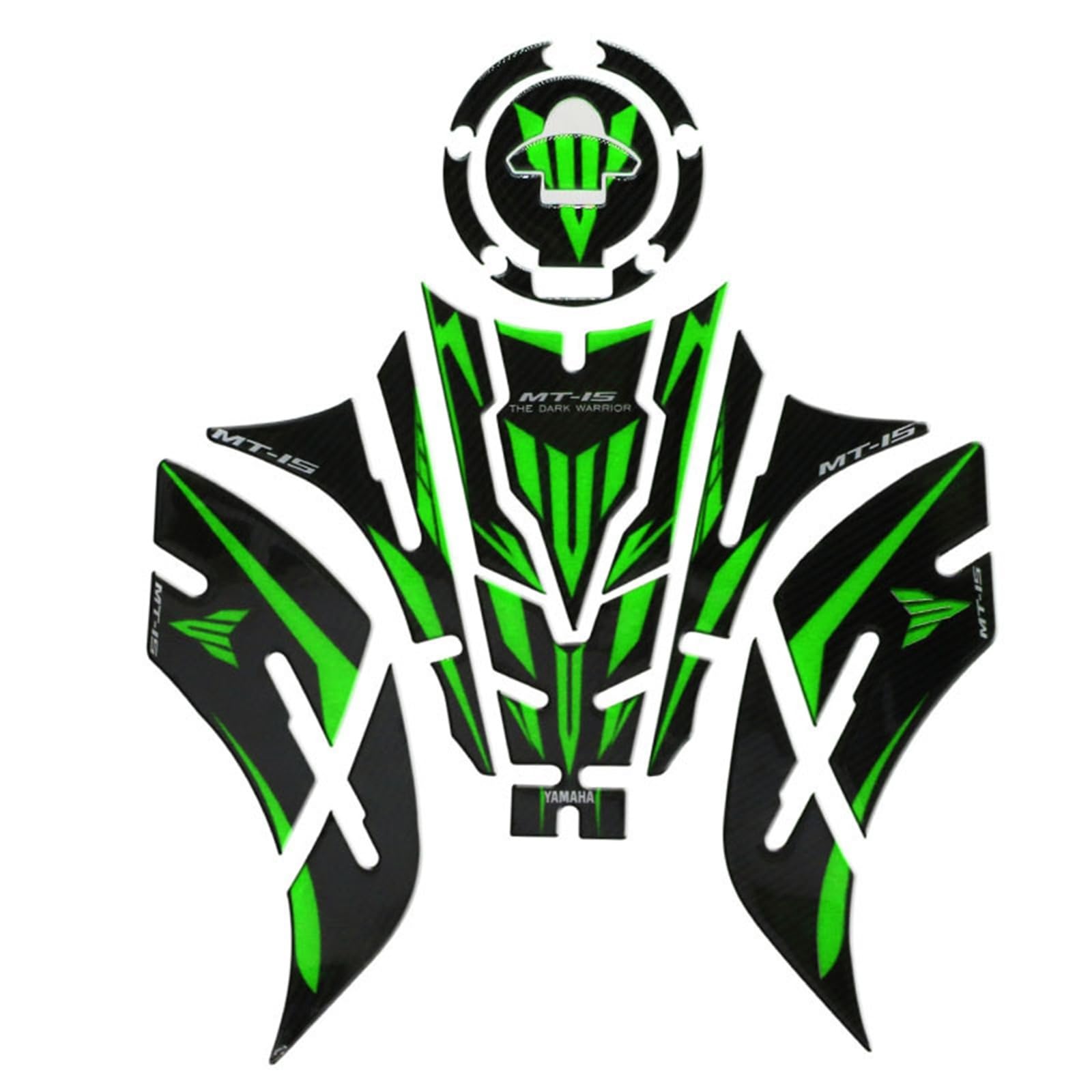 Dla YAMAHA MT15 MT 15 2019-21 Naklejka Zbiornik Paliwa Motocykla 3D Folia Ochronna, Naklejka Antypoślizgowa Odporna Zarysowania(Green)