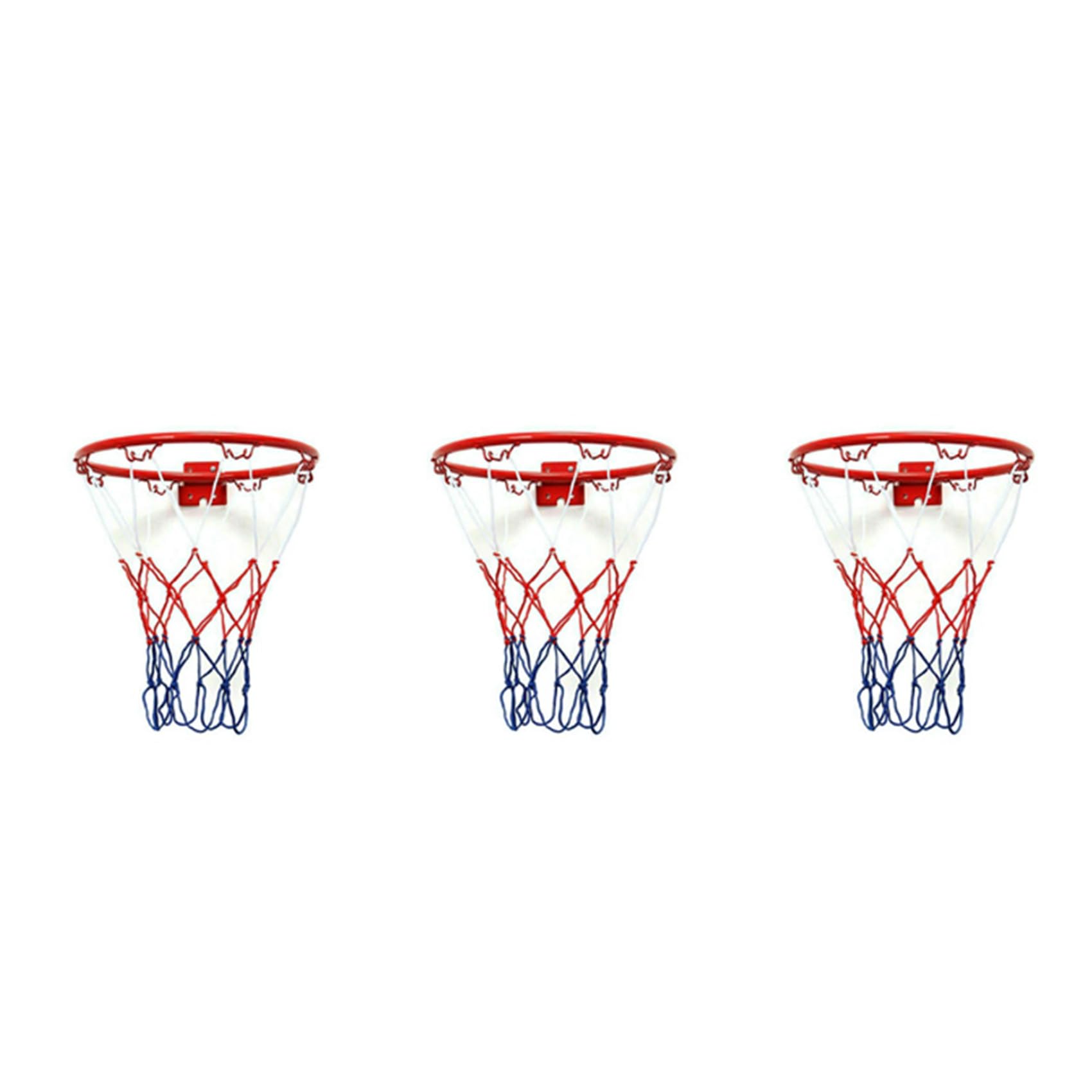3 x Obręcz do koszykówki 32 cm Metalowa siatka na obręcz Kosz Wisząca obręcz do koszykówki ze śrubami do sportów na świeżym powietrzu w pomieszczeniach
