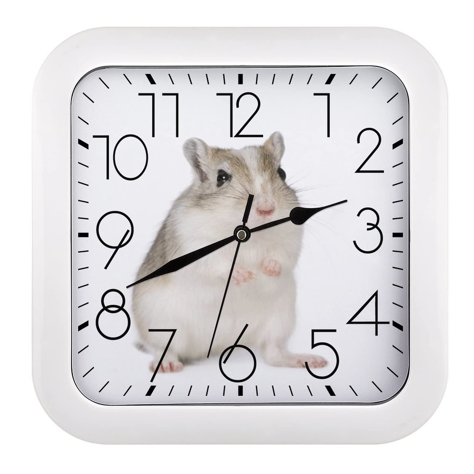Pendule murale silencieuse Hamster 26x26cm horloge moderne haut de gamme