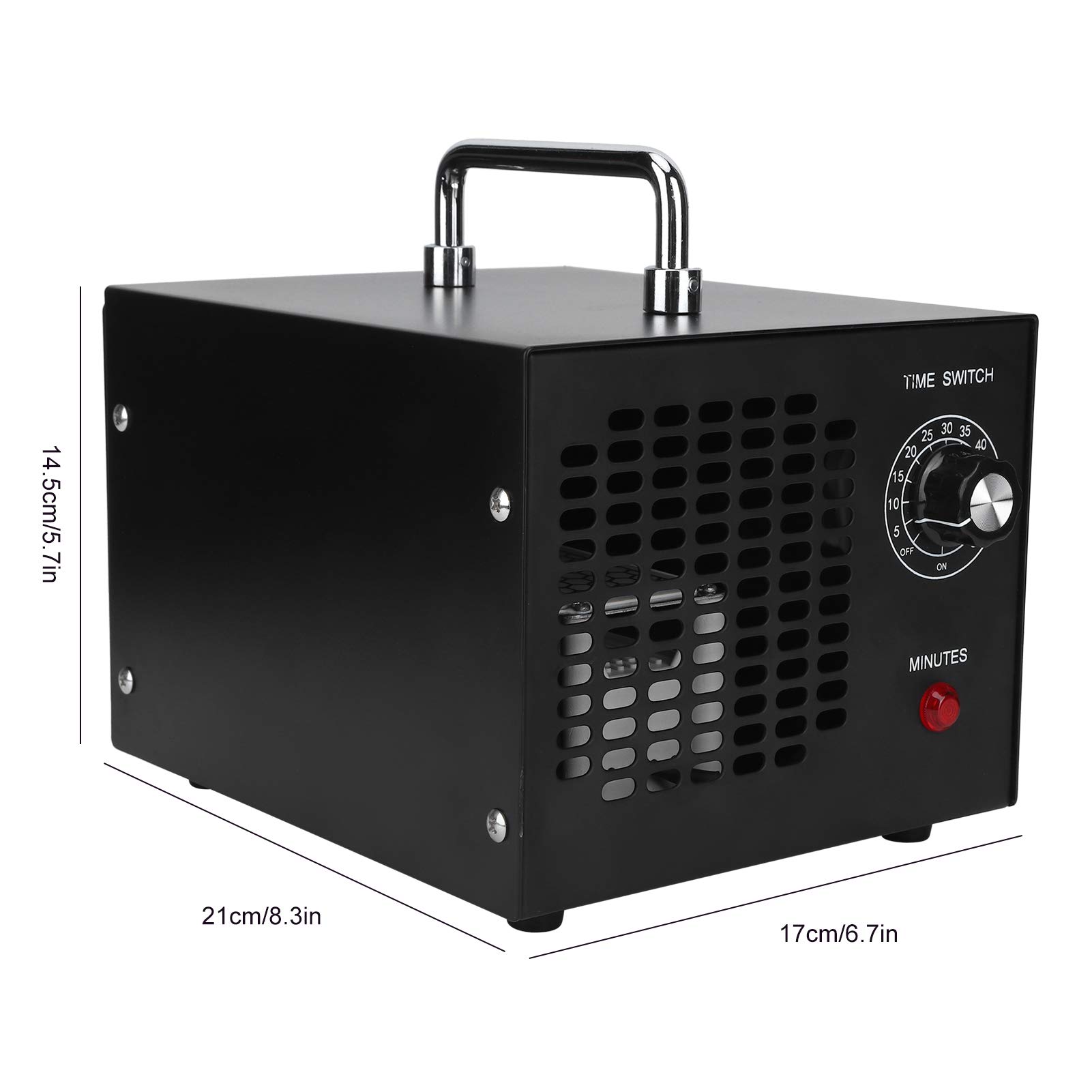 Gonetre Máquina Generadora de Ozono 20 G/H Purificador de Aire de Alta Eficiencia con Interruptor de Sincronización para el Hogar Invernadero Granja Material de Lámina Duradero (Enchufe Europeo 220V)