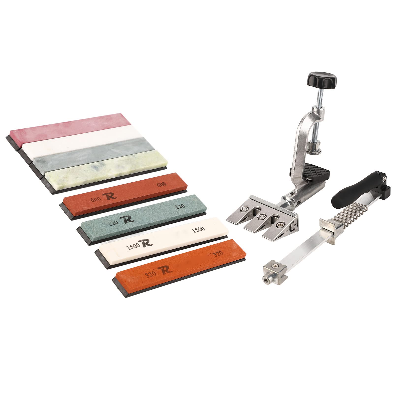 Kit de afilador de Cuchillos de Piedra de afilar, Piedra de afilar Profesional Resistente, Sistema de Afilado de ángulo Fijo para Cocina