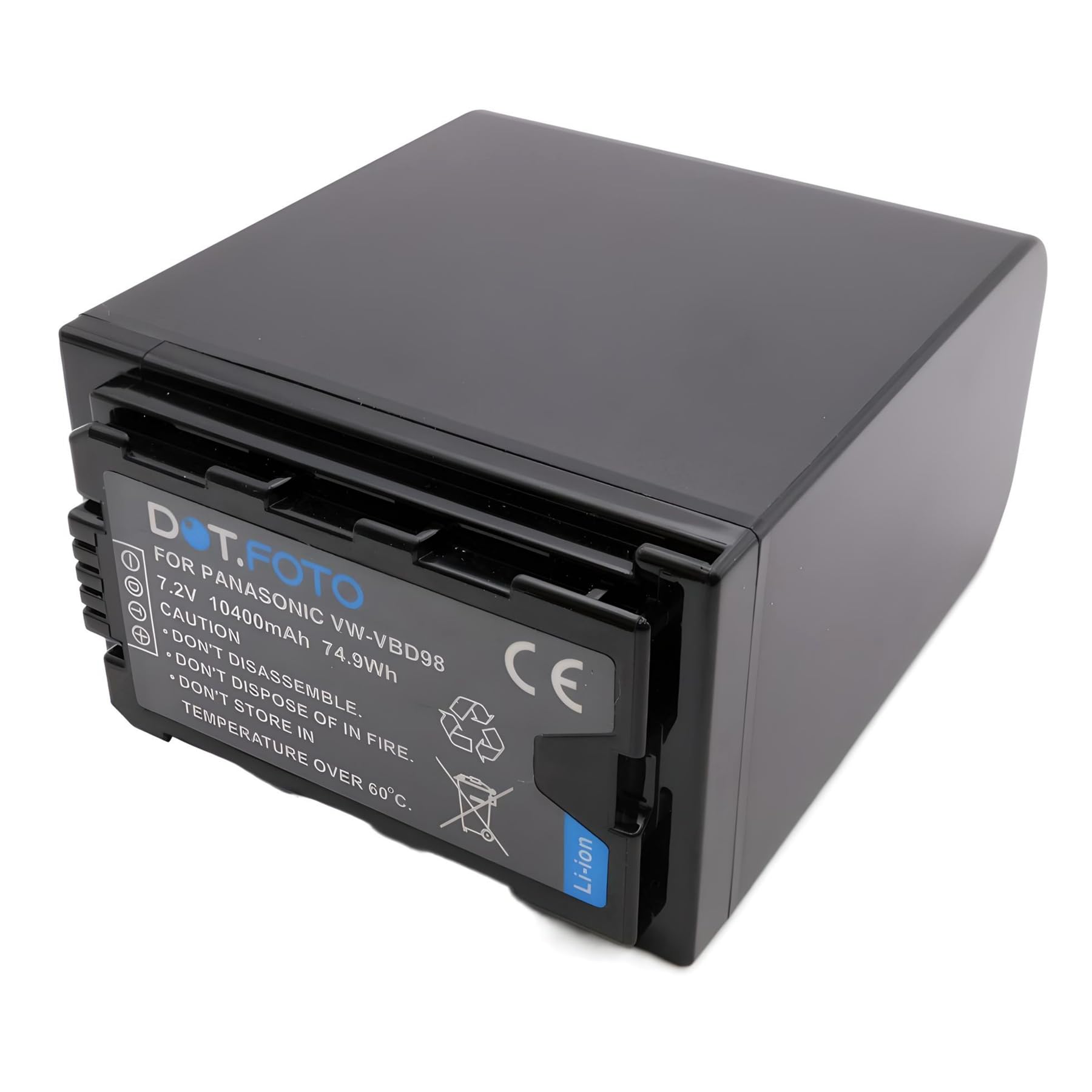 VW-VBD78 Premium Alta Capacità 7.2v / 10400mAh Batteria Ricaricabile (Nessun pannello LED) per Panasonic HC-X1000 HC-X1 AG-CX350 - Non si adatta al caricabatterie originale AG-BRD50 Pan.