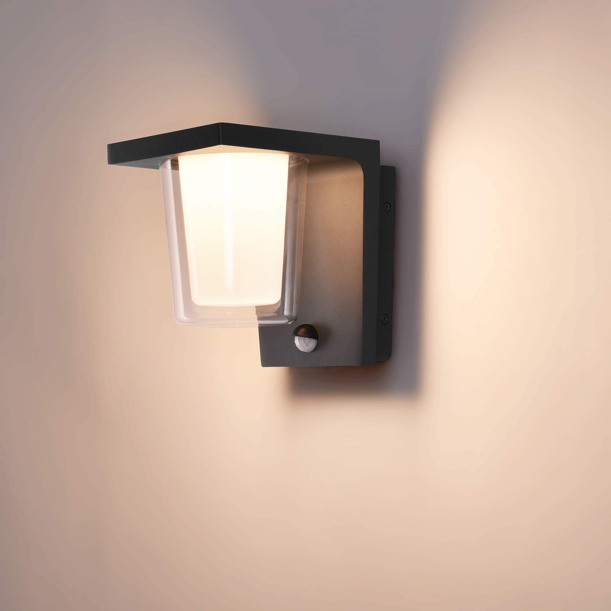 Maxkomfort LED Aussenleuchten Bewegungsmelder Wandleuchte Wandlampe Flurleuchte 13,5W Anthrazit modern IP44 18204A1 UMAX