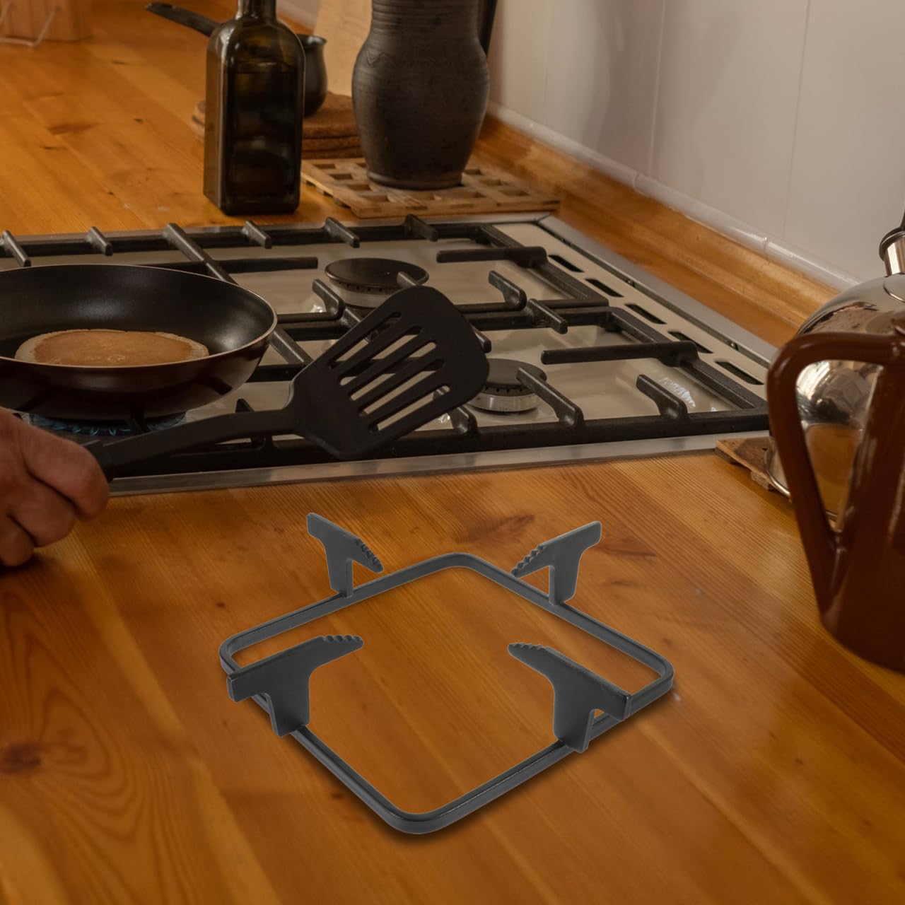 Ciieeo Soporte de Hierro Fundido para Estufa de Gas - Rejilla Reductora Universal Antideslizante para Wok y Cafetera | Adaptador Estable de Cocina Resistente al Calor
