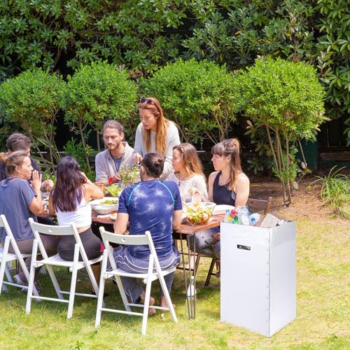 Image of Tioncy 5 Pcs Cardboard Trash Cans Disposable and Reusable Corrugated Cardboard Trash Cans Recycling Bins Bulk with 10 Garbage Bags White Garbage Boxes for Parties Events(13 Gallon)