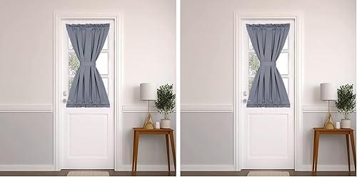 Miniatura 6 de PANOVOUS Cortinas pequeñas para ventana de puerta delantera, Navidad, panel de cortina opaca para puerta francesa para privacidad, cortina de puerta