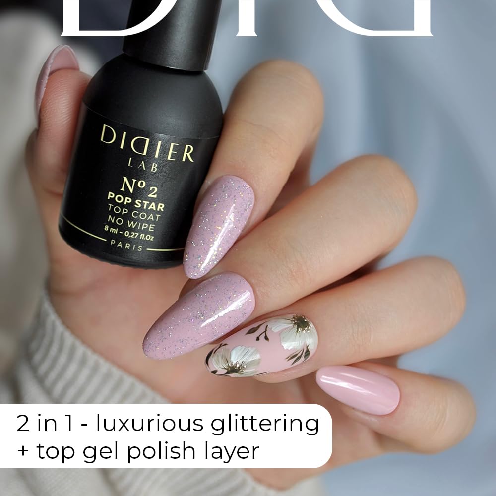 Gel polish Top coat no wipe "Didier Lab", Pop Star, No2